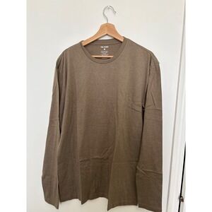 New True Classic Men's Long Sleeve Crewneck – Light Brown – Size Large